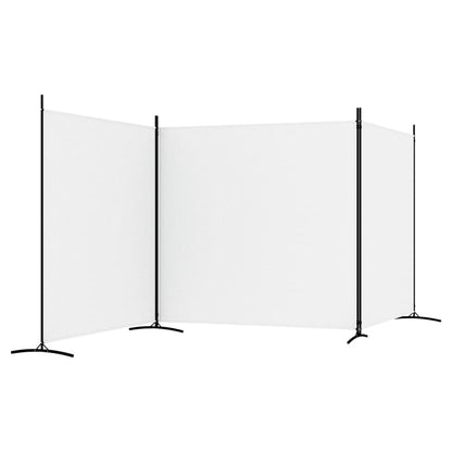 3-tlg. Paravent Weiß 525x180 cm Stoff