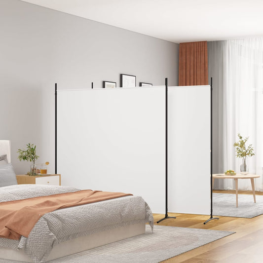 3-delt Paravent Hvid 525x180 cm Stof