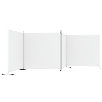 4-tlg. Paravent Weiß 698x180 cm Stoff