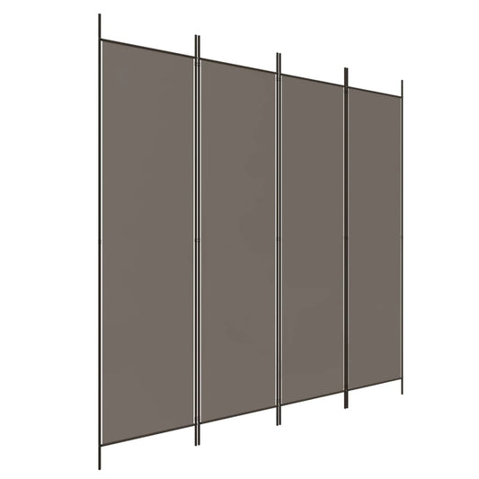 4-delt Skærm Antracit 698x180 cm Stof