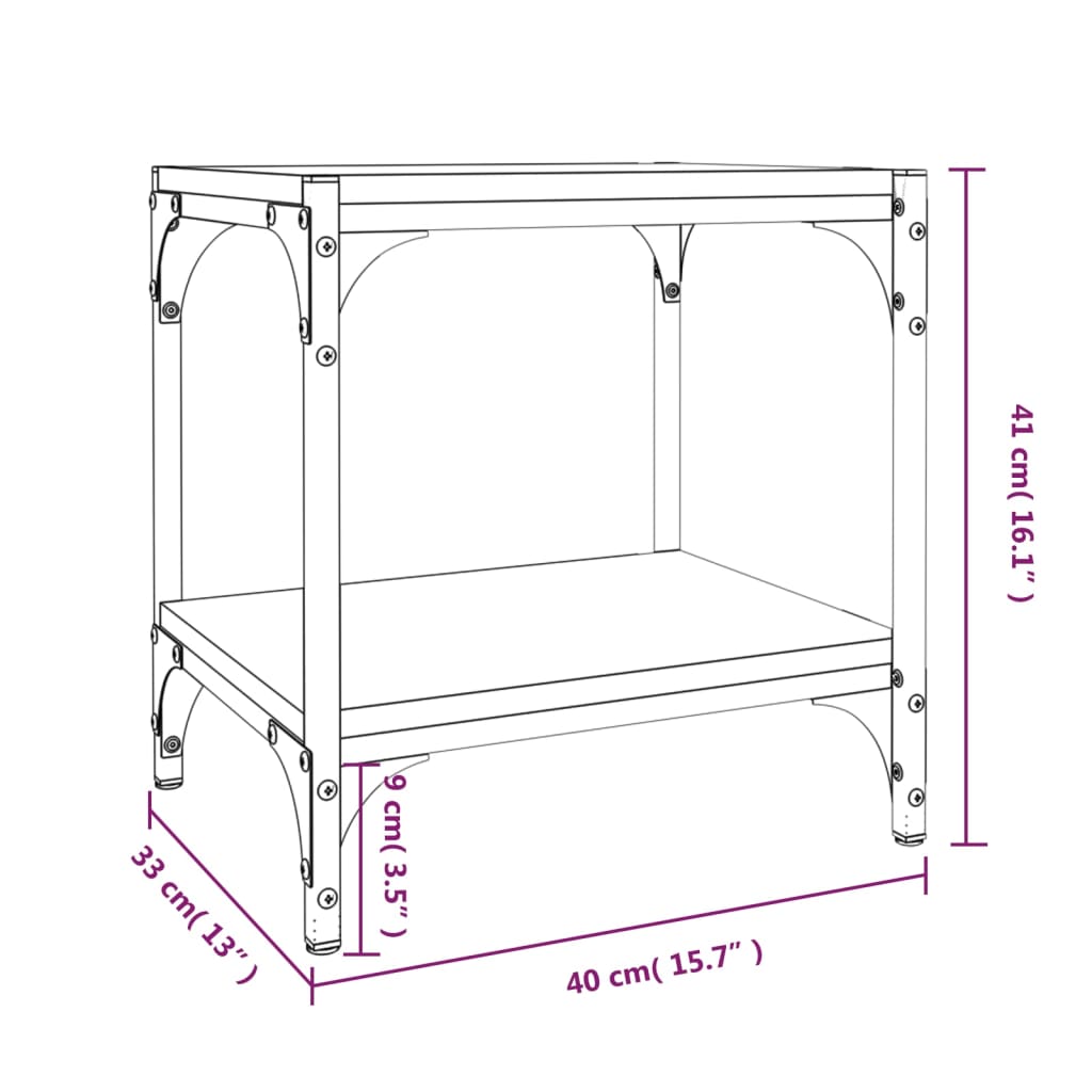TV-Schrank Grau Sonoma 40x33x41 cm Holzwerkstoff und Stahl