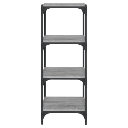 Bücherregal Grau Sonoma 40x33x100 cm Holzwerkstoff und Stahl