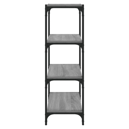 Bücherregal Grau Sonoma 40x33x100 cm Holzwerkstoff und Stahl