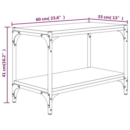 TV-Schrank Schwarz 60x33x41 cm Holzwerkstoff und Stahl