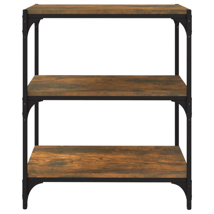 Bücherregal Räuchereiche 60x33x70,5 cm Holzwerkstoff und Stahl