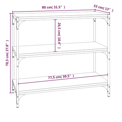 Bücherregal Sonoma-Eiche 80x33x70,5 cm Holzwerkstoff und Stahl