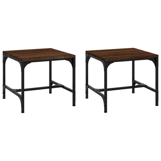 Beistelltische 2 Stk. Braun Eiche 40x40x35 cm Holzwerkstoff