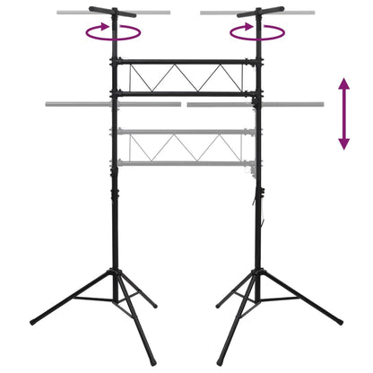 Leuchtenstativ Schwarz 238x115x(180-300) cm Stahl