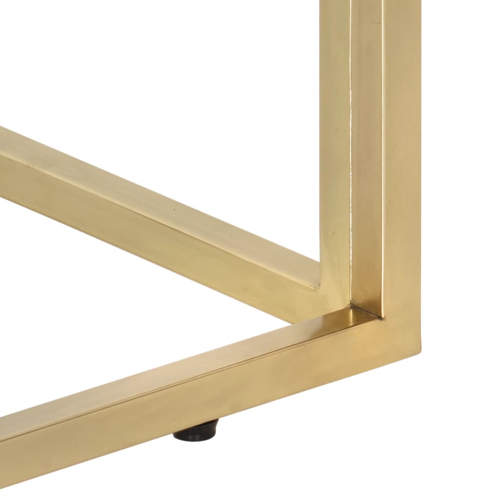 Konsolbord gyldent rustfrit stål og hærdet glas