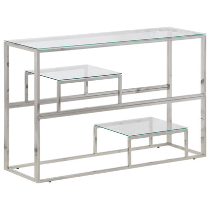 Konsolentisch Silbern Edelstahl und Hartglas