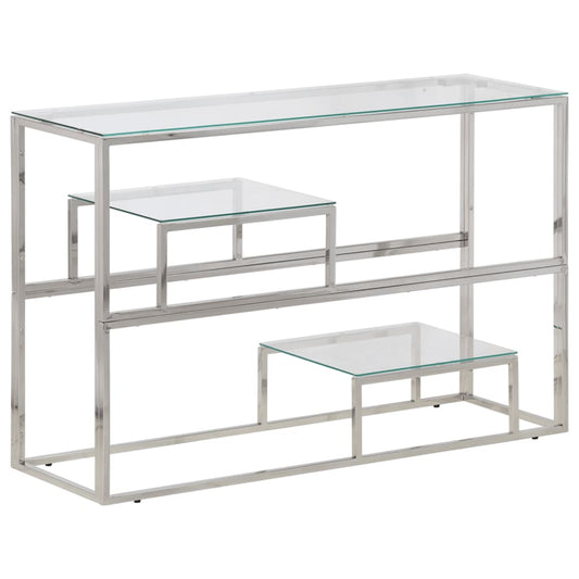 Konsolentisch Silbern Edelstahl und Hartglas