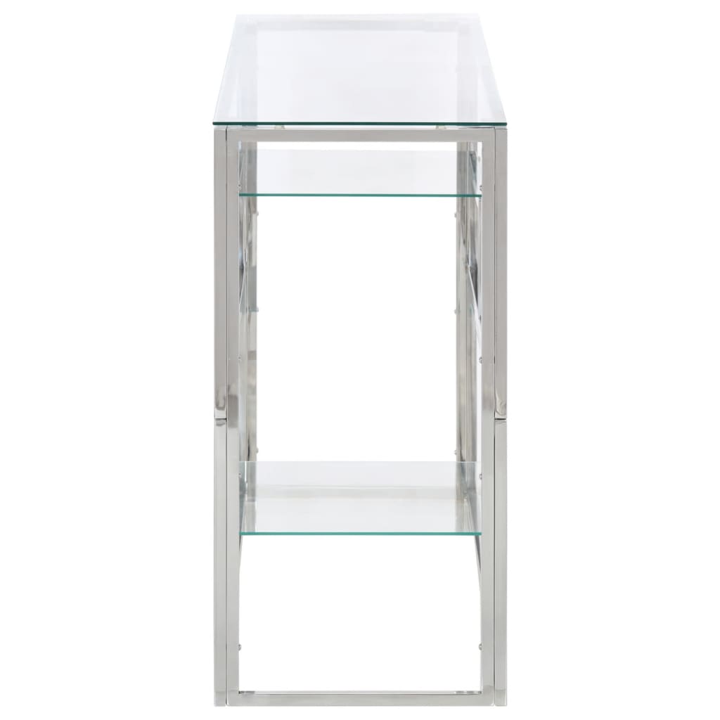 Konsolentisch Silbern Edelstahl und Hartglas