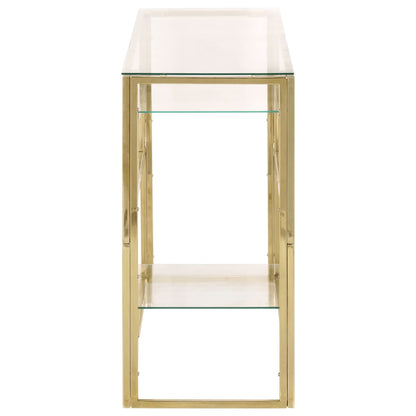 Konsolentisch Golden Edelstahl und Hartglas
