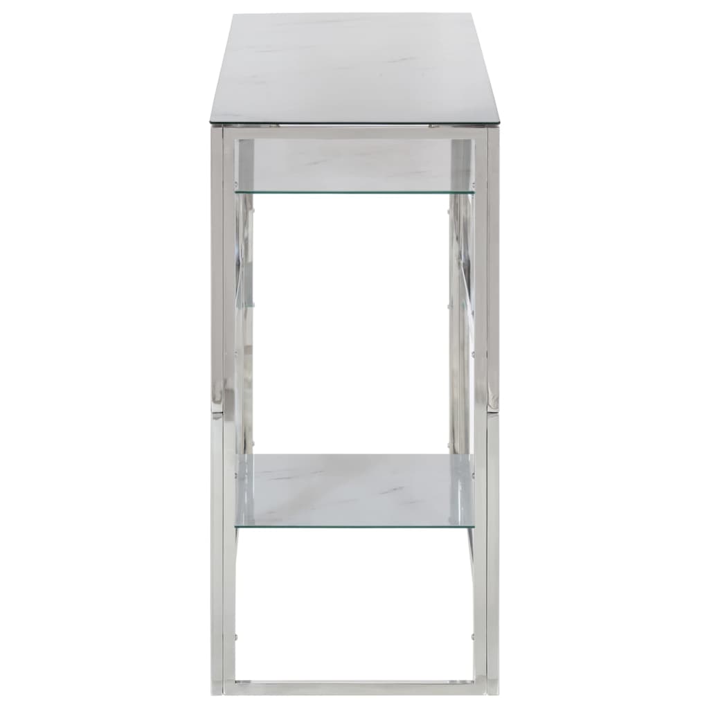 Konsolentisch Silbern Edelstahl und Hartglas