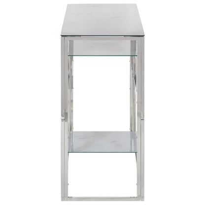 Konsolentisch Silbern Edelstahl und Hartglas