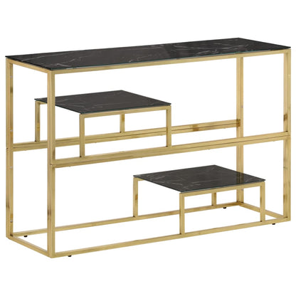 Konsolentisch Golden Edelstahl und Hartglas