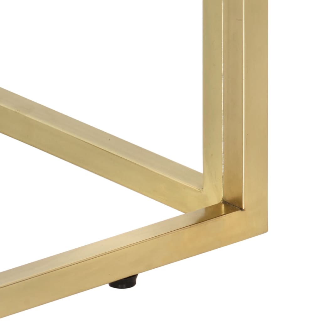 Konsolbord gyldent rustfrit stål og hærdet glas