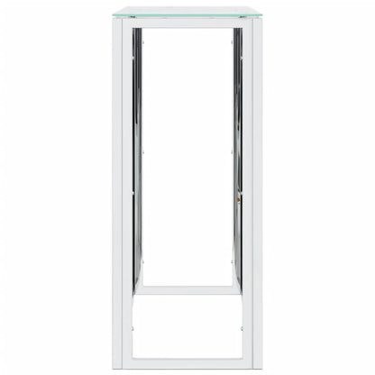 Konsolbord 110x30x70 cm rustfrit stål og glas