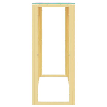 Konsolbord 110x30x70 cm rustfrit stål og glas