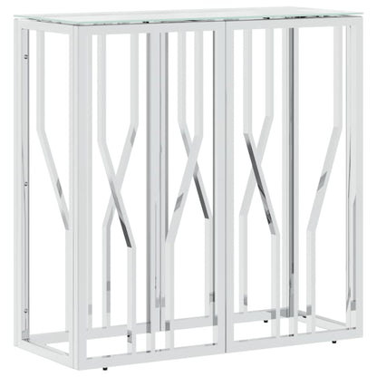 Konsolbord 70x30x70 cm rustfrit stål og glas