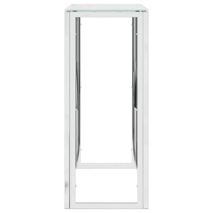 Konsolbord 70x30x70 cm rustfrit stål og glas