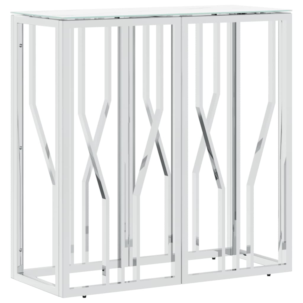 Konsolbord Sølv 70x30x70 cm Rustfrit stål og glas