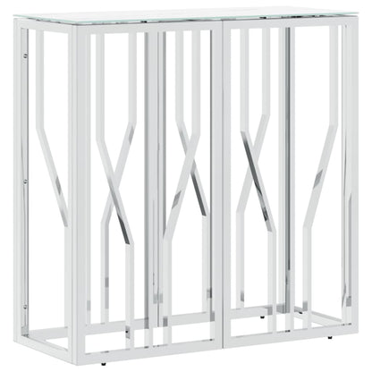 Konsolbord Sølv 70x30x70 cm Rustfrit stål og glas
