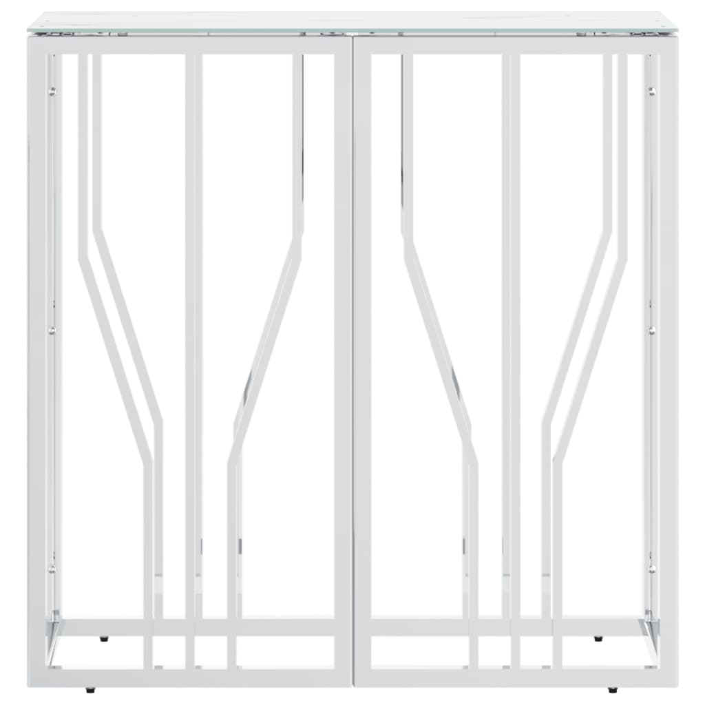Konsolbord Sølv 70x30x70 cm Rustfrit stål og glas