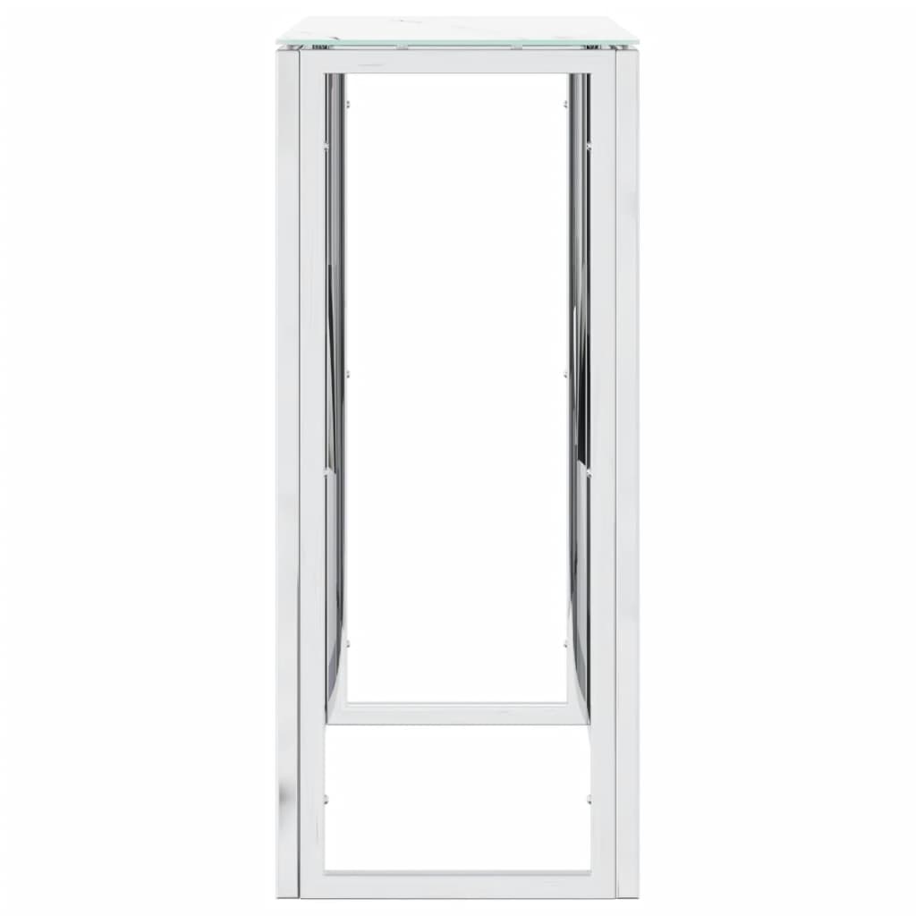 Konsolbord Sølv 70x30x70 cm Rustfrit stål og glas
