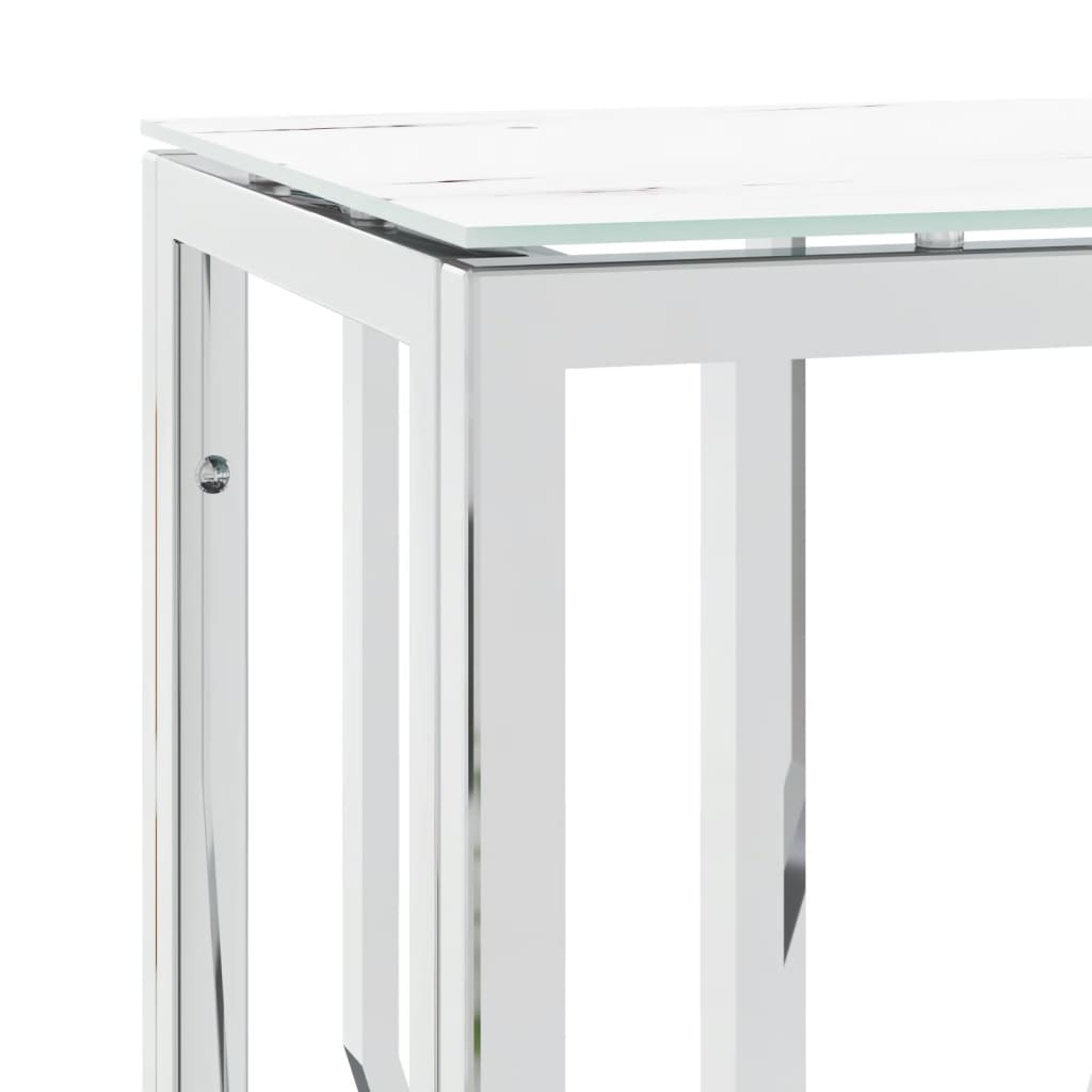 Konsolbord Sølv 70x30x70 cm Rustfrit stål og glas