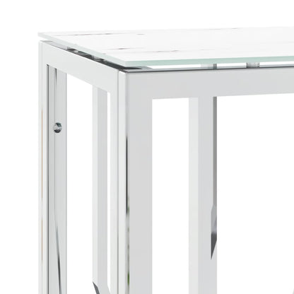 Konsolbord Sølv 70x30x70 cm Rustfrit stål og glas