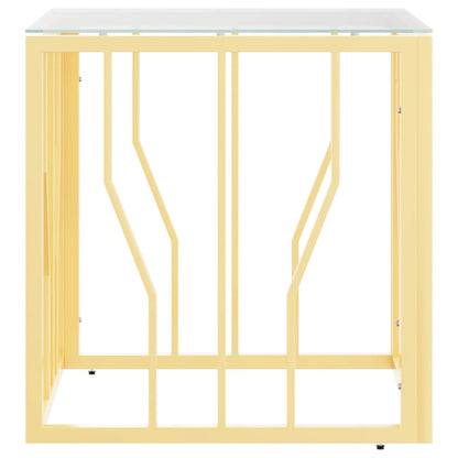 Couchtisch Golden 50x50x50 cm Edelstahl und Glas