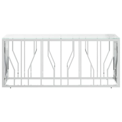 Couchtisch 110x45x45 cm Edelstahl und Glas