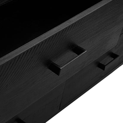 Skænk Sort 110x35x70 cm Massiv Fyr