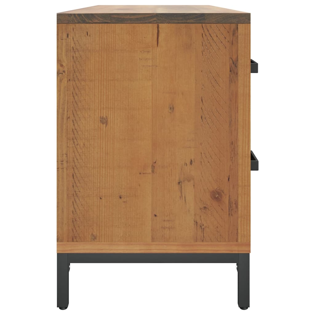 Bank mit Stauraum Braun 110x30x45 cm Massivholz Kiefer