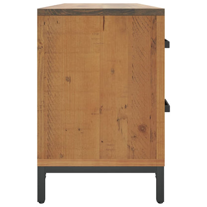 Bank mit Stauraum Braun 110x30x45 cm Massivholz Kiefer