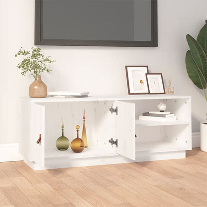 TV-skab Hvid 105x34x40 cm Massiv Fyr