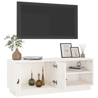 TV-skab Hvid 105x34x40 cm Massiv Fyr