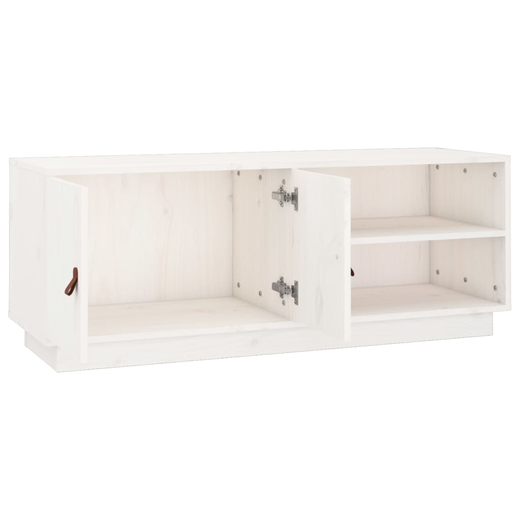 TV-skab Hvid 105x34x40 cm Massiv Fyr