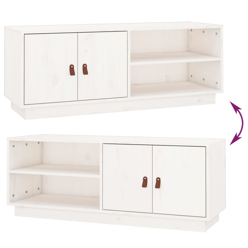 TV-skab Hvid 105x34x40 cm Massiv Fyr