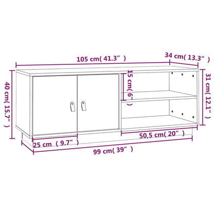 TV-skab Hvid 105x34x40 cm Massiv Fyr