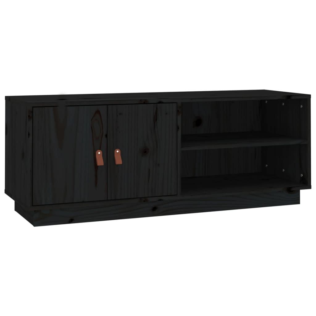 TV-skab Sort 105x34x40 cm Massiv Fyr
