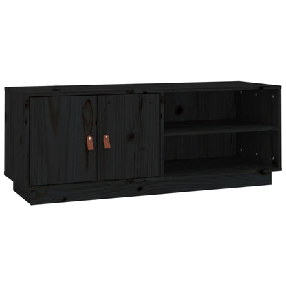 TV-skab Sort 105x34x40 cm Massiv Fyr
