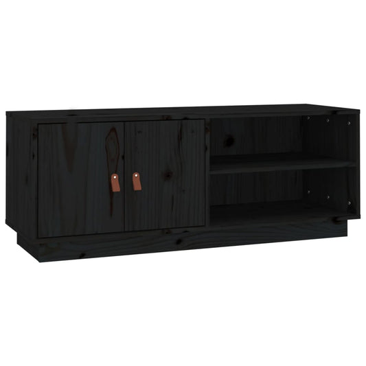 TV-skab Sort 105x34x40 cm Massiv Fyr