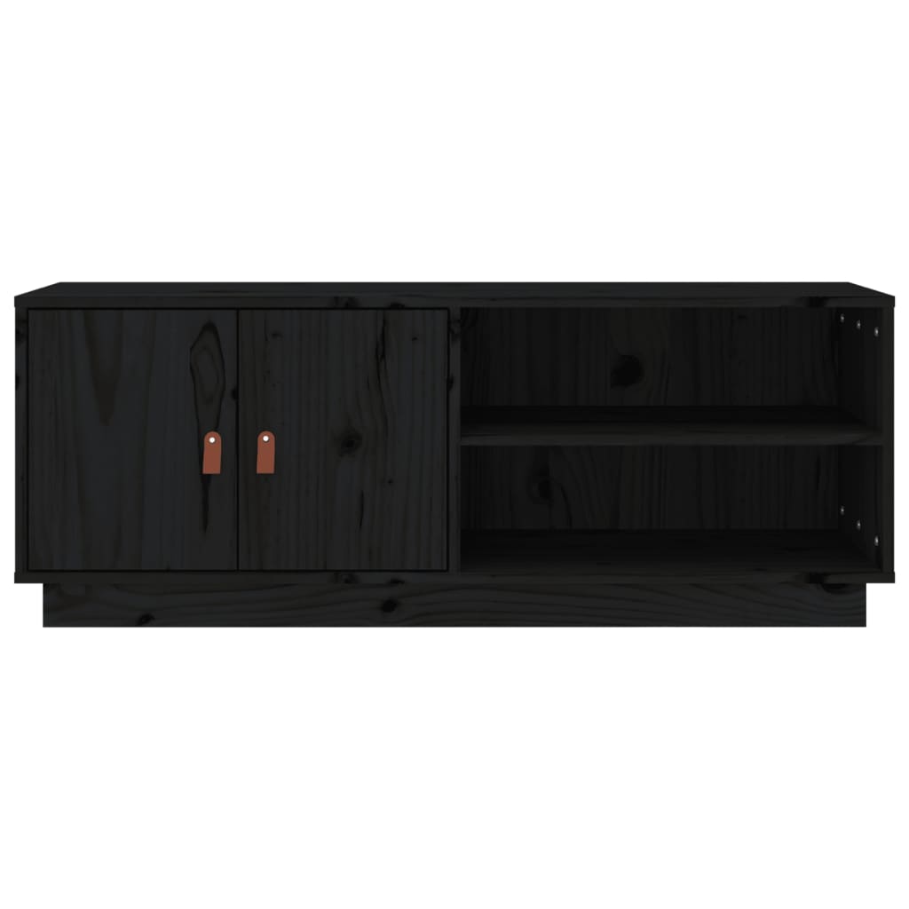 TV-skab Sort 105x34x40 cm Massiv Fyr
