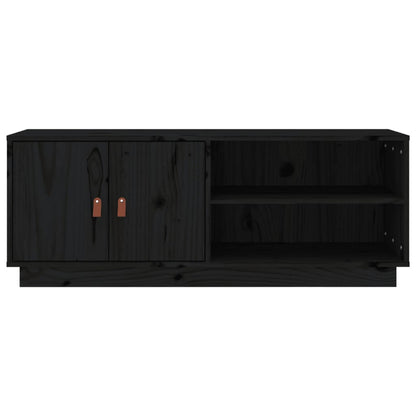 TV-skab Sort 105x34x40 cm Massiv Fyr