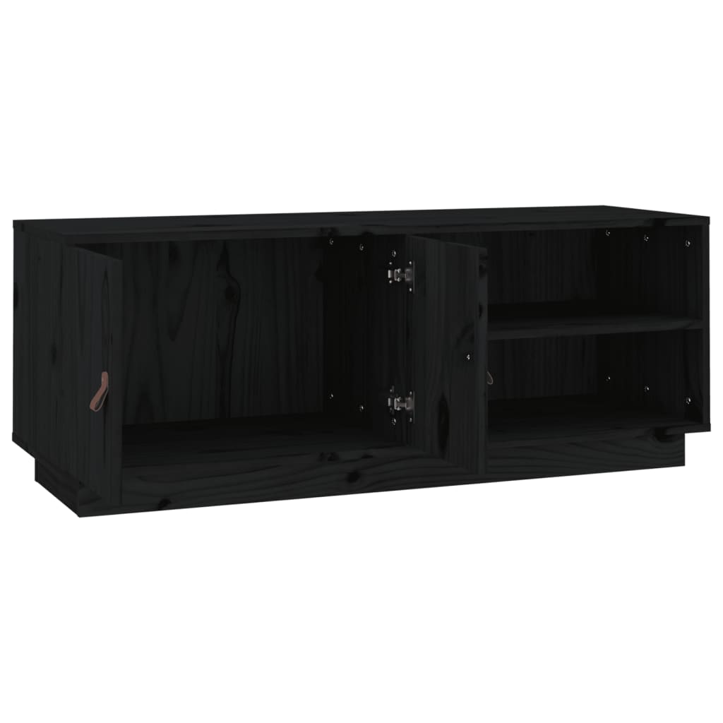 TV-skab Sort 105x34x40 cm Massiv Fyr