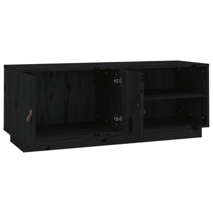 TV-skab Sort 105x34x40 cm Massiv Fyr