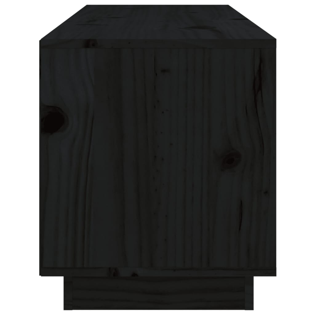 TV-skab Sort 105x34x40 cm Massiv Fyr