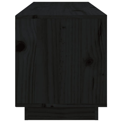 TV-skab Sort 105x34x40 cm Massiv Fyr